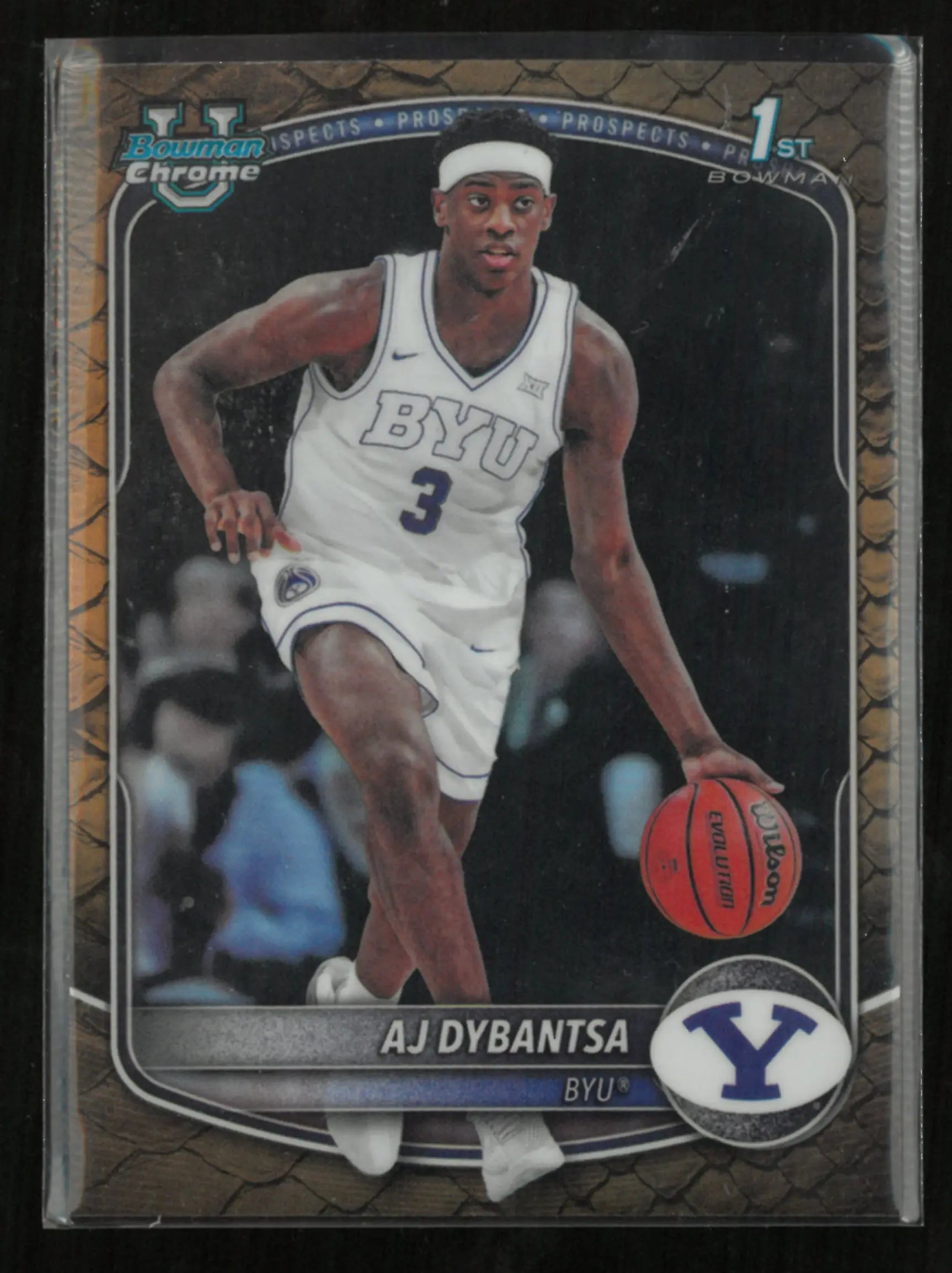 2025 Topps Bowman Chrome University AJ Dybantsa Reptilian Refractor 