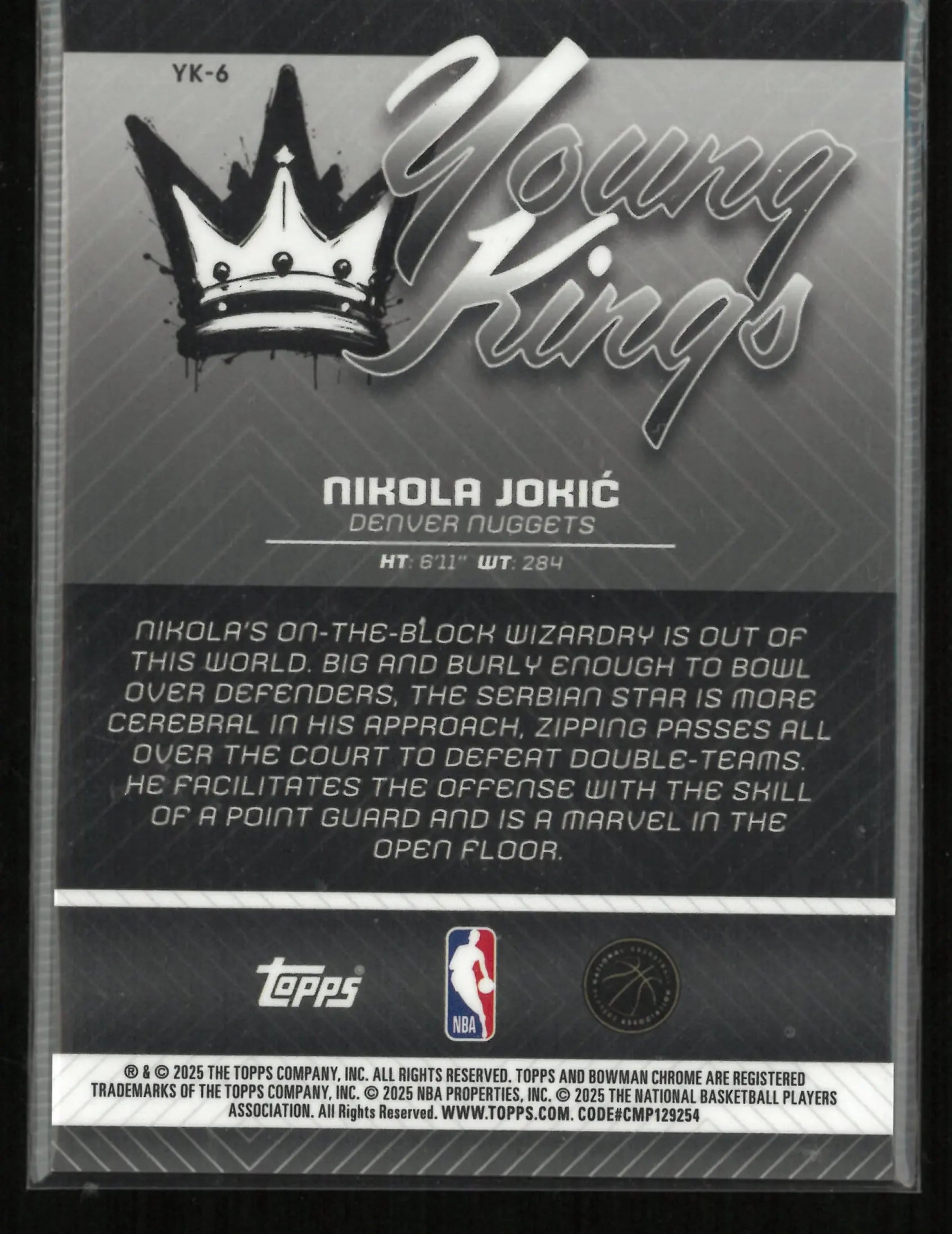 2025 Topps Bowman Chrome Young Kings Nikola Jokic Gold /50 