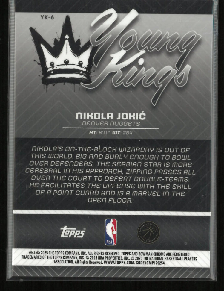 2025 Topps Bowman Chrome Young Kings Nikola Jokic Gold /50 