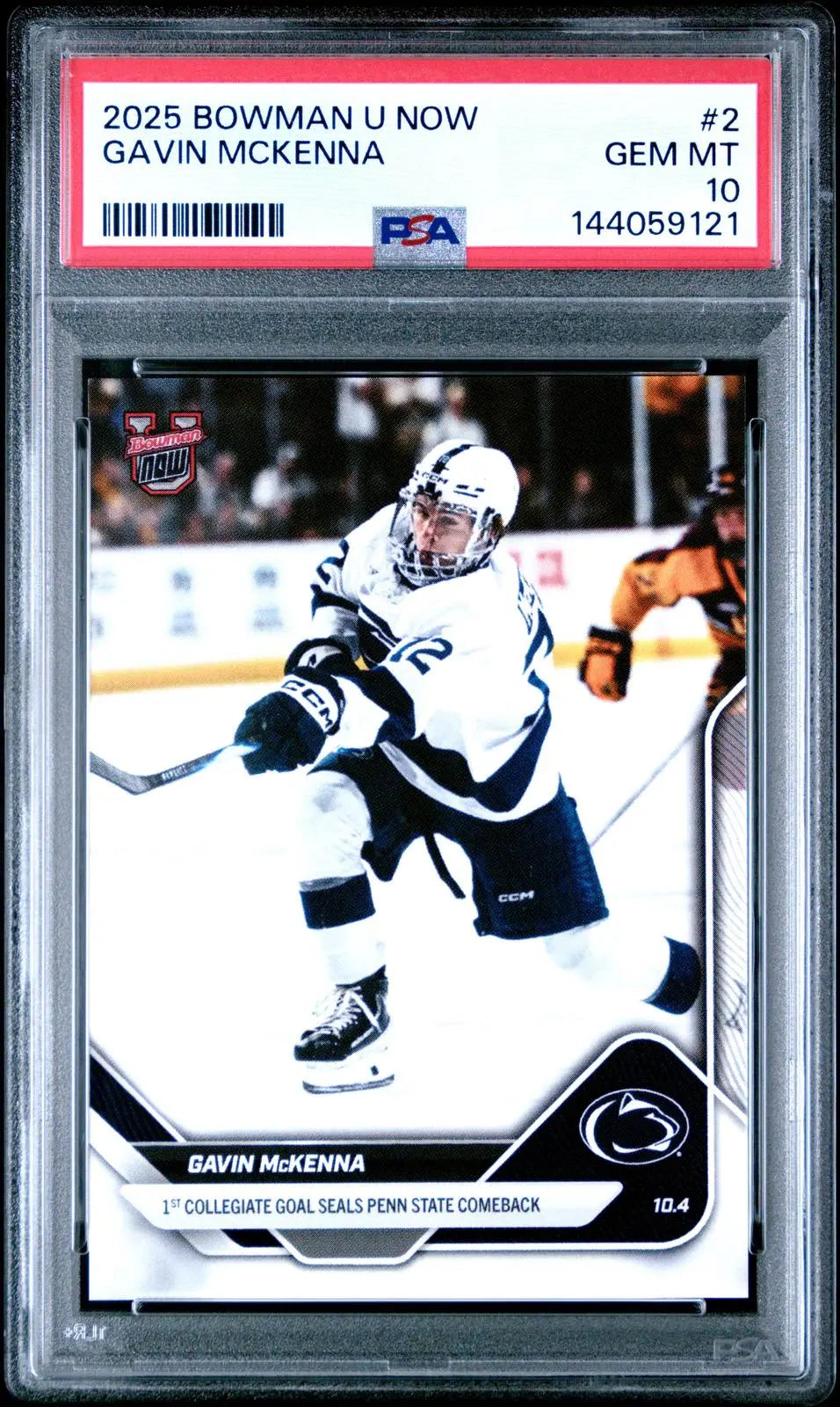 2025 Topps Bowman U Now First Collegiate Goal Gavin McKenna PSA 10 