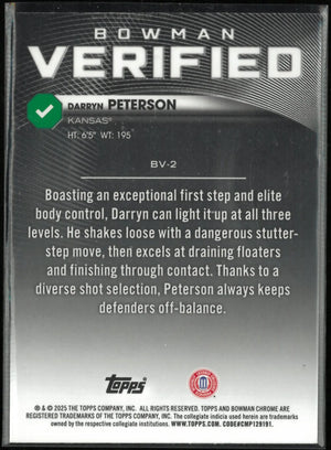 2025 Topps Bowman Verified Darryn Peterson Mini Diamonds /150 