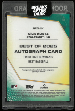 2025 Topps Bowman's Best Autograph Card Nick Kurtz RC Rookie /50 