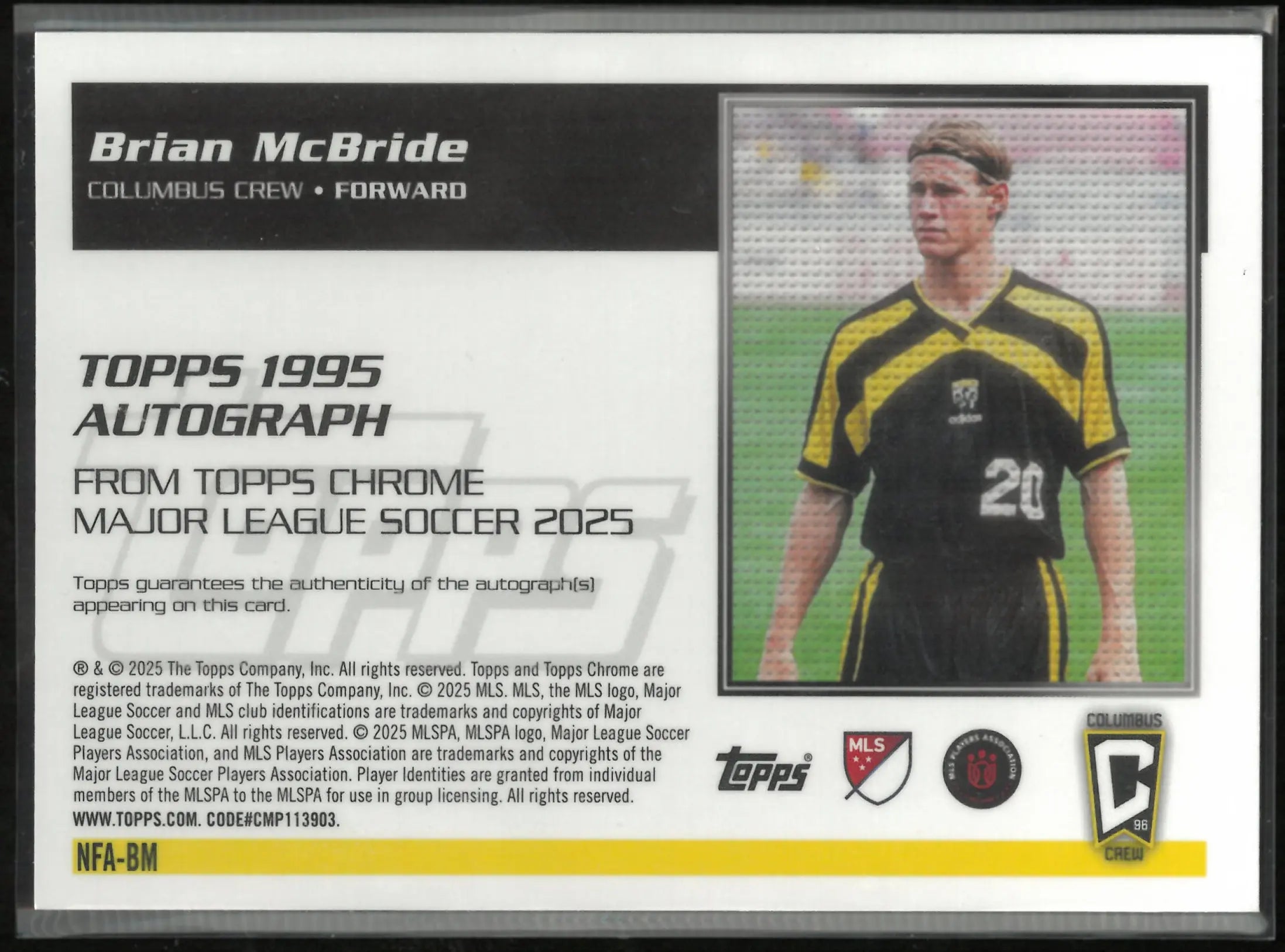 2025 Topps Chrome 1995 Autograph Brian McBride Pearl 30th Anniversary Auto /30 
