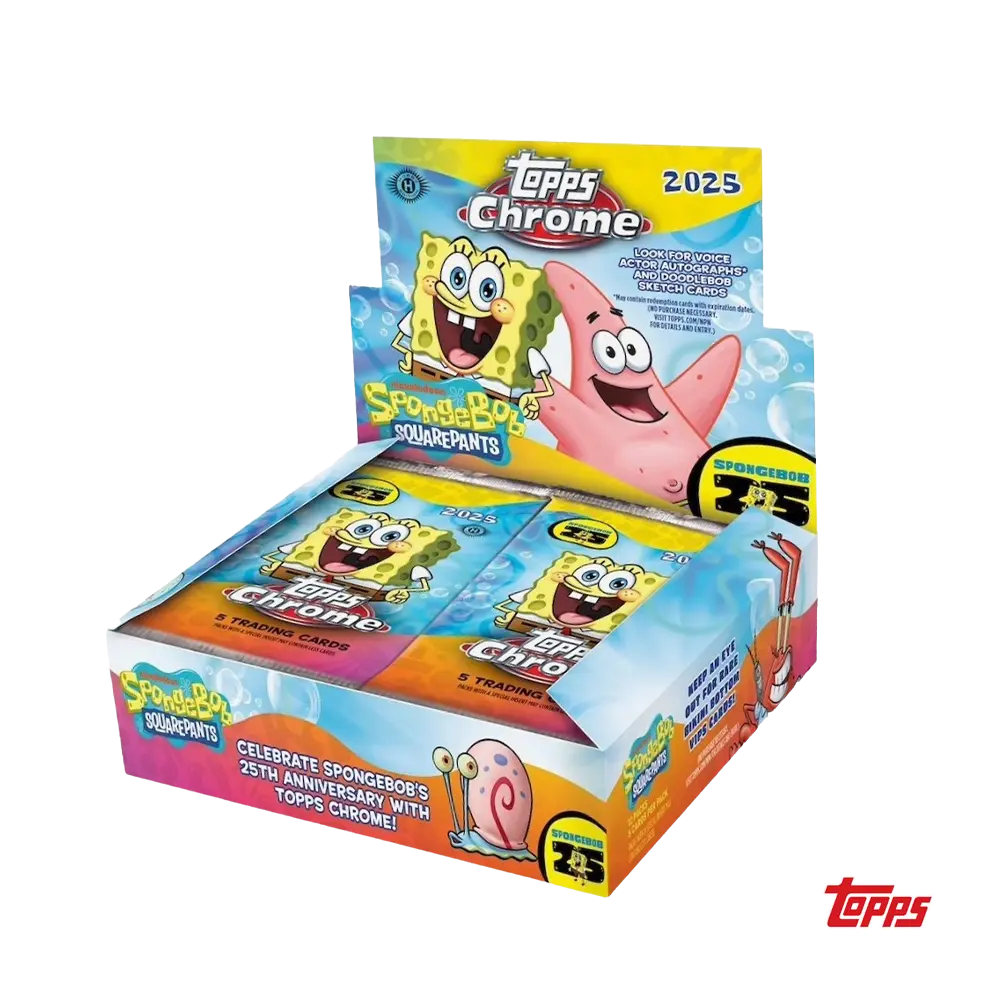 2025 Topps Chrome 25th Anniversary Spongebob Squarepants Hobby Box 