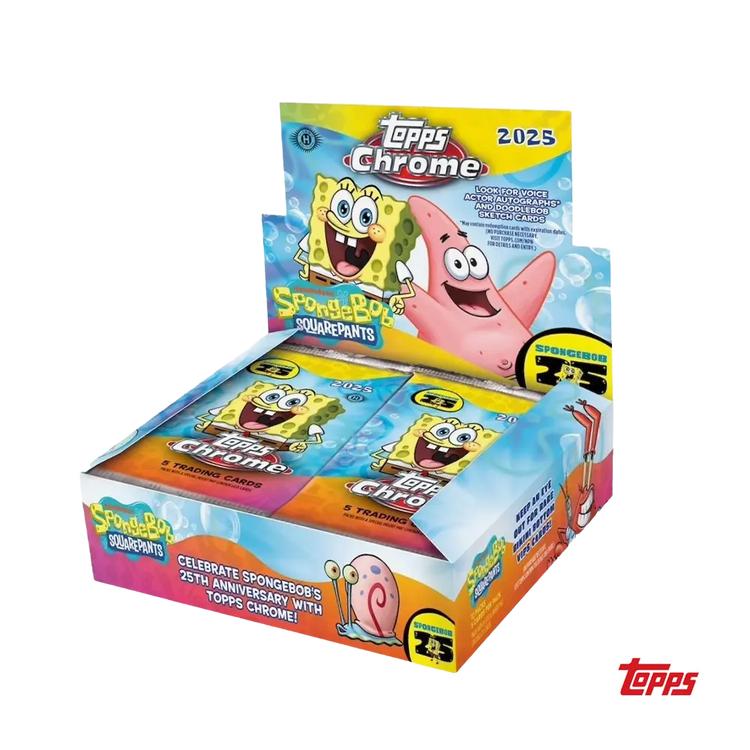 2025 Topps Chrome 25th Anniversary Spongebob Squarepants Hobby Box 