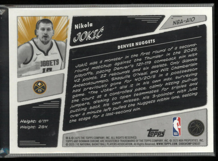 2025 Topps Chrome Anime Nikola Jokic SSP 