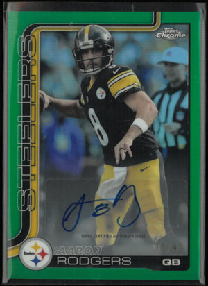 2025 Topps Chrome Autograph Aaron Rodgers Auto Green /99 