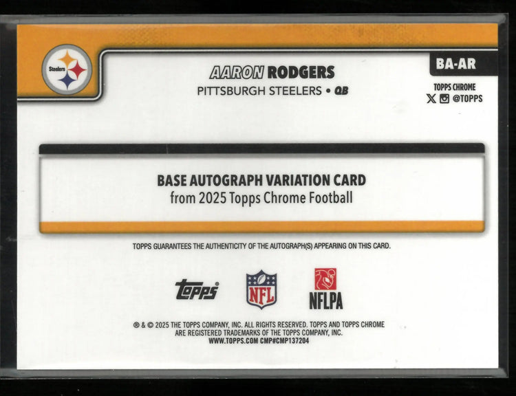 2025 Topps Chrome Autograph Aaron Rodgers Auto Green /99 