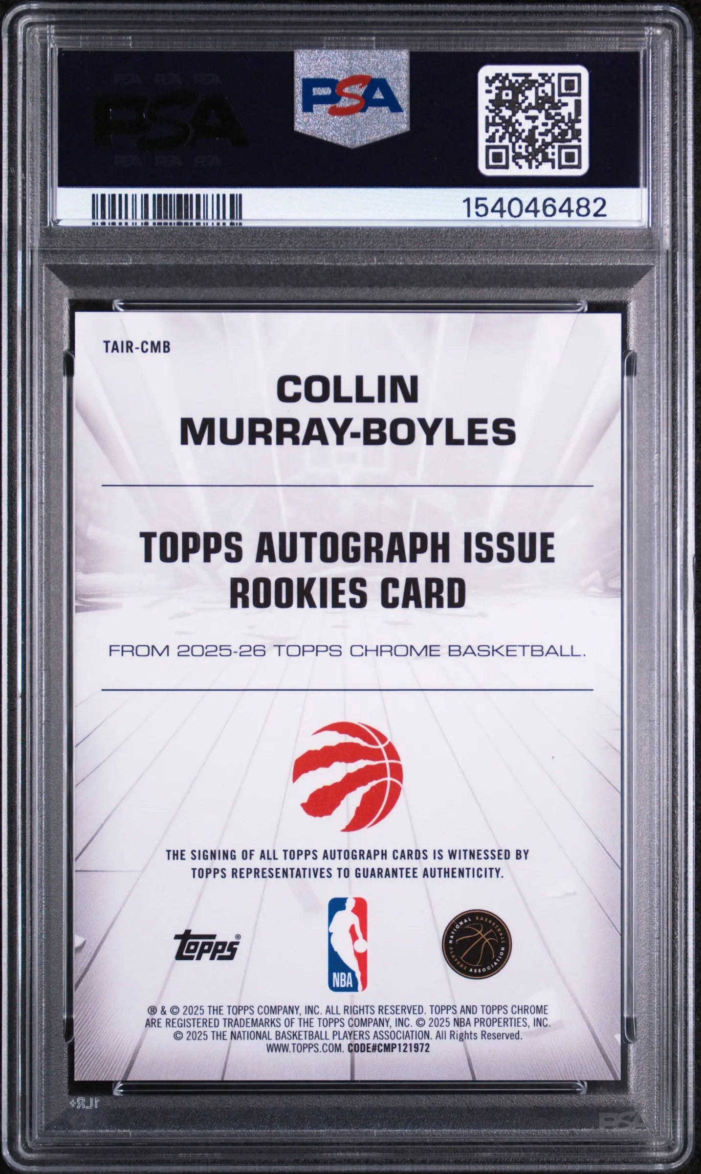 2025 Topps Chrome Autograph Issue Rookies Collin Murray-Boyles Auto RC PSA 10 