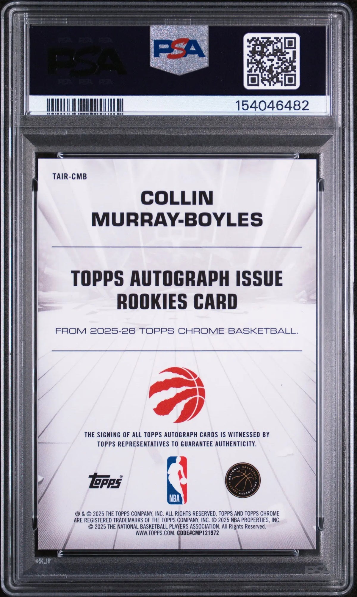 2025 Topps Chrome Autograph Issue Rookies Collin Murray-Boyles Auto RC PSA 10 