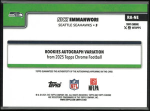 2025 Topps Chrome Autograph Nick Emmanwori Auto Pink /250 