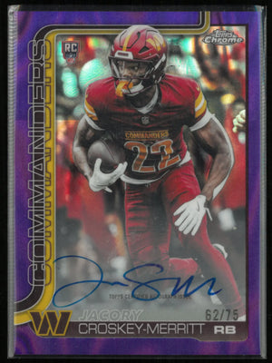 2025 Topps Chrome Autograph Rookie Jacory Croskey-Merrit Auto Purple Lava /75 RC 