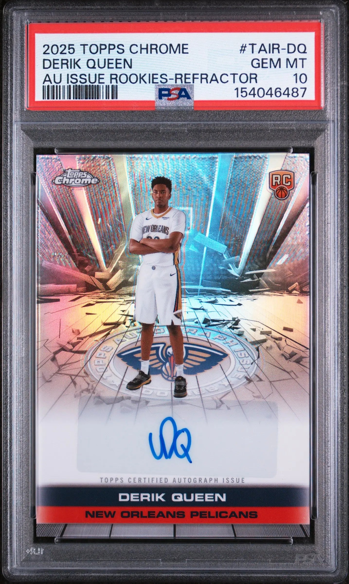 2025 Topps Chrome Autograph Rookies Derik Queen Auto Refractor RC PSA 10 