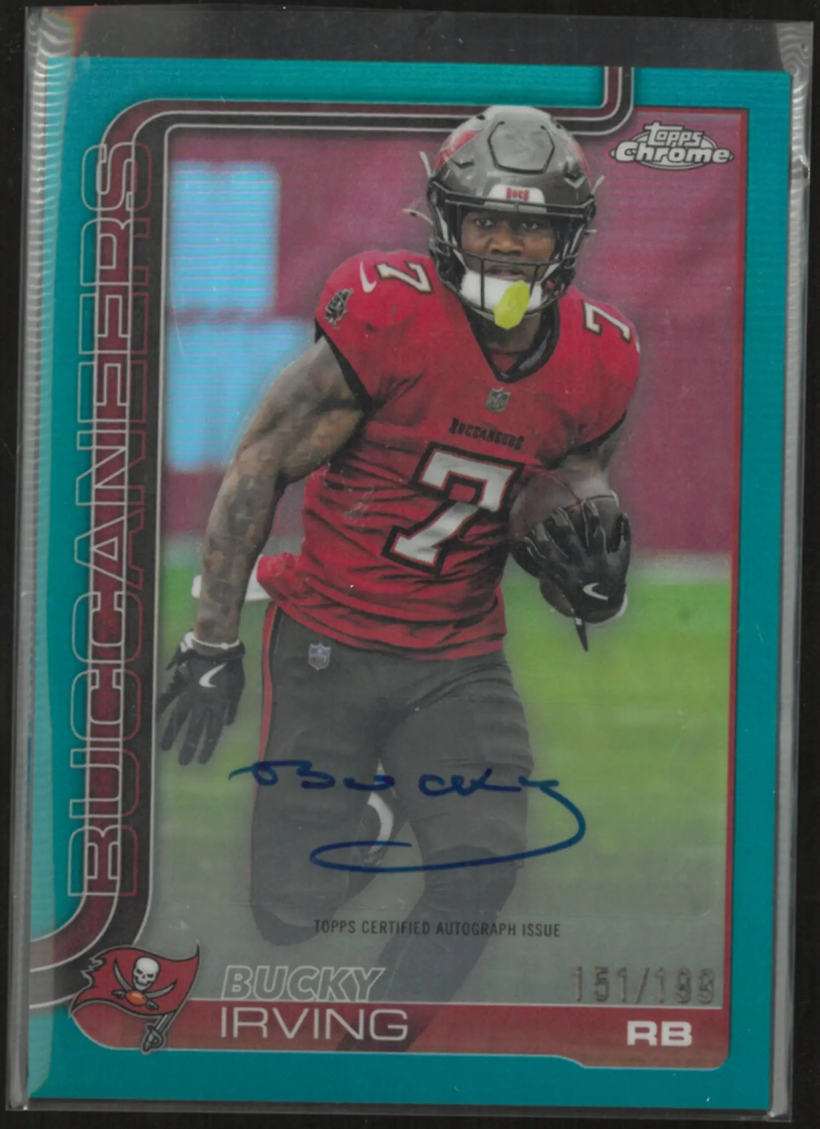 2025 Topps Chrome Base Autograph Variation Bucky Irving Auto Aqua /199 