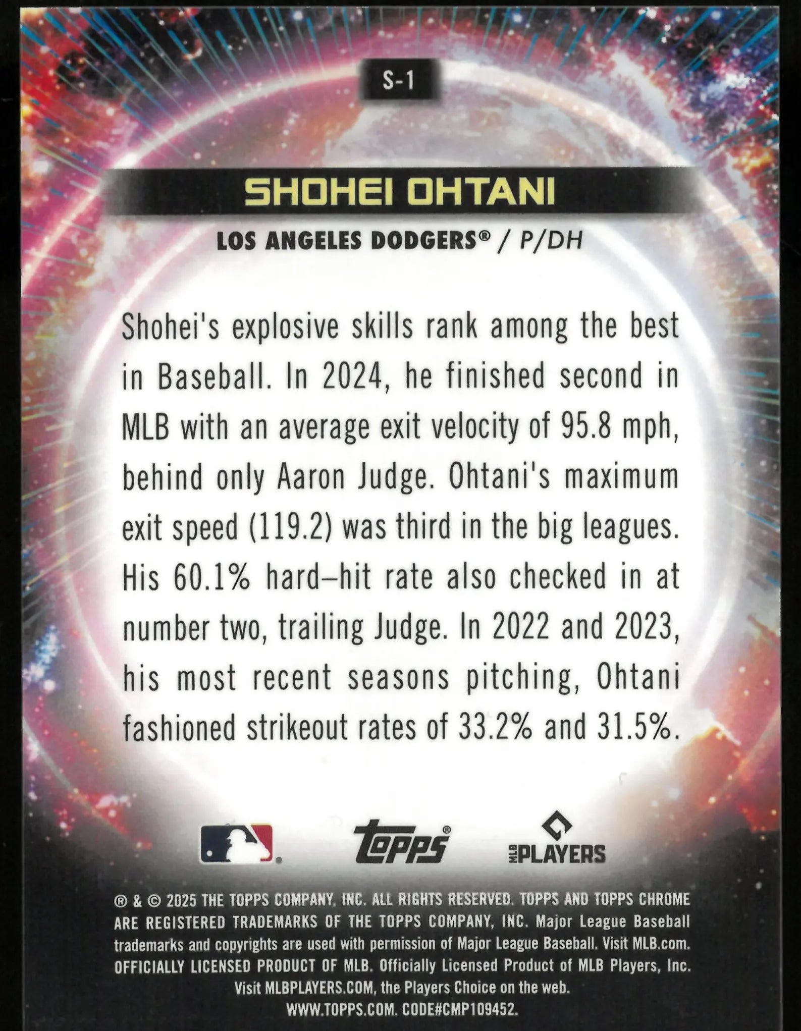 2025 Topps Chrome Baseball Shohei Ohtani Super Nova SP 