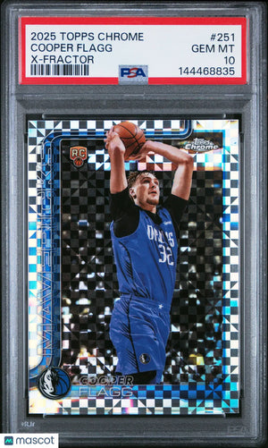 2025 Topps Chrome Basketball Cooper Flagg RC Rookie X Fractor PSA 10 