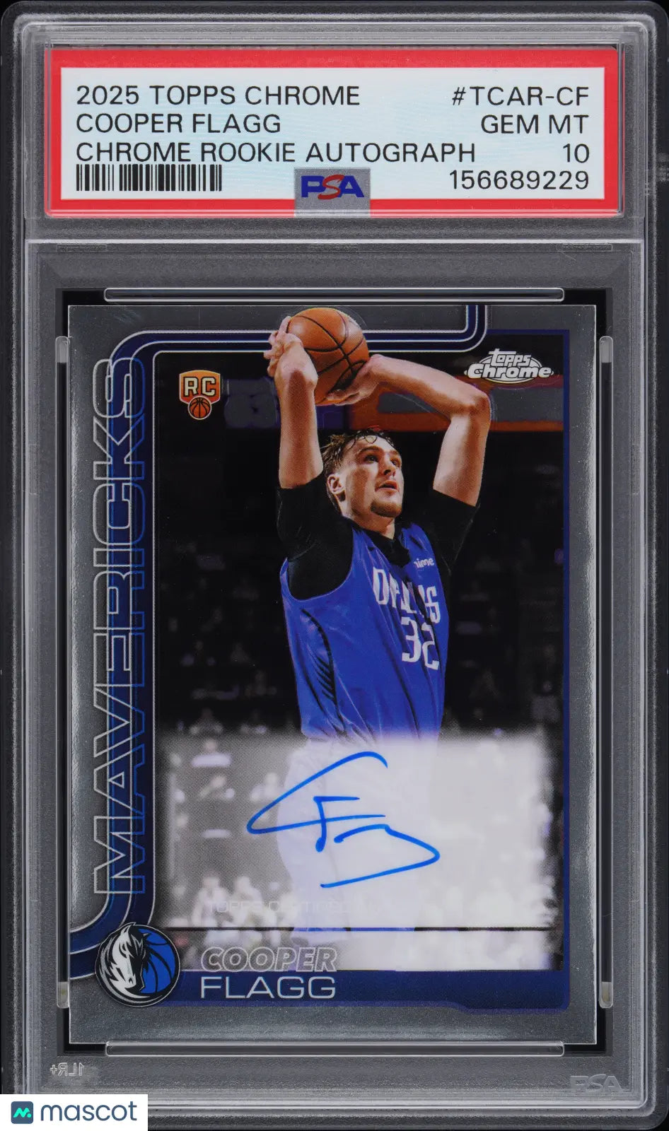 2025 Topps Chrome Basketball RC Rookie Auto Cooper Flagg PSA 10 