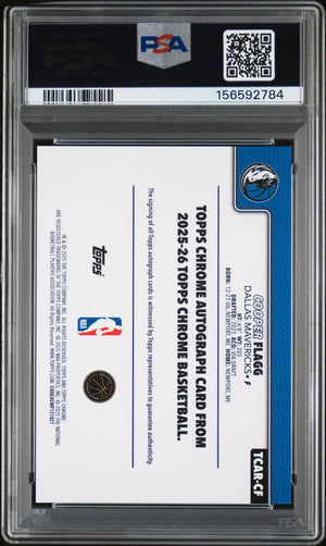 2025 Topps Chrome Basketball RC Rookie Autograph Auto Cooper Flagg PSA 9 