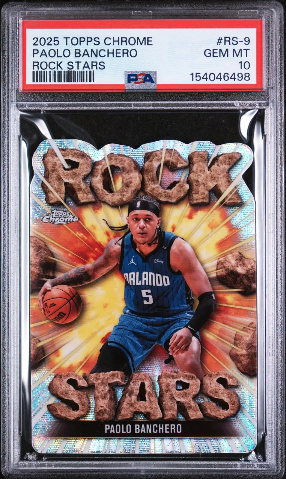 2025 Topps Chrome Basketball Rock Stars Paolo Banchero Die Cut PSA 10 