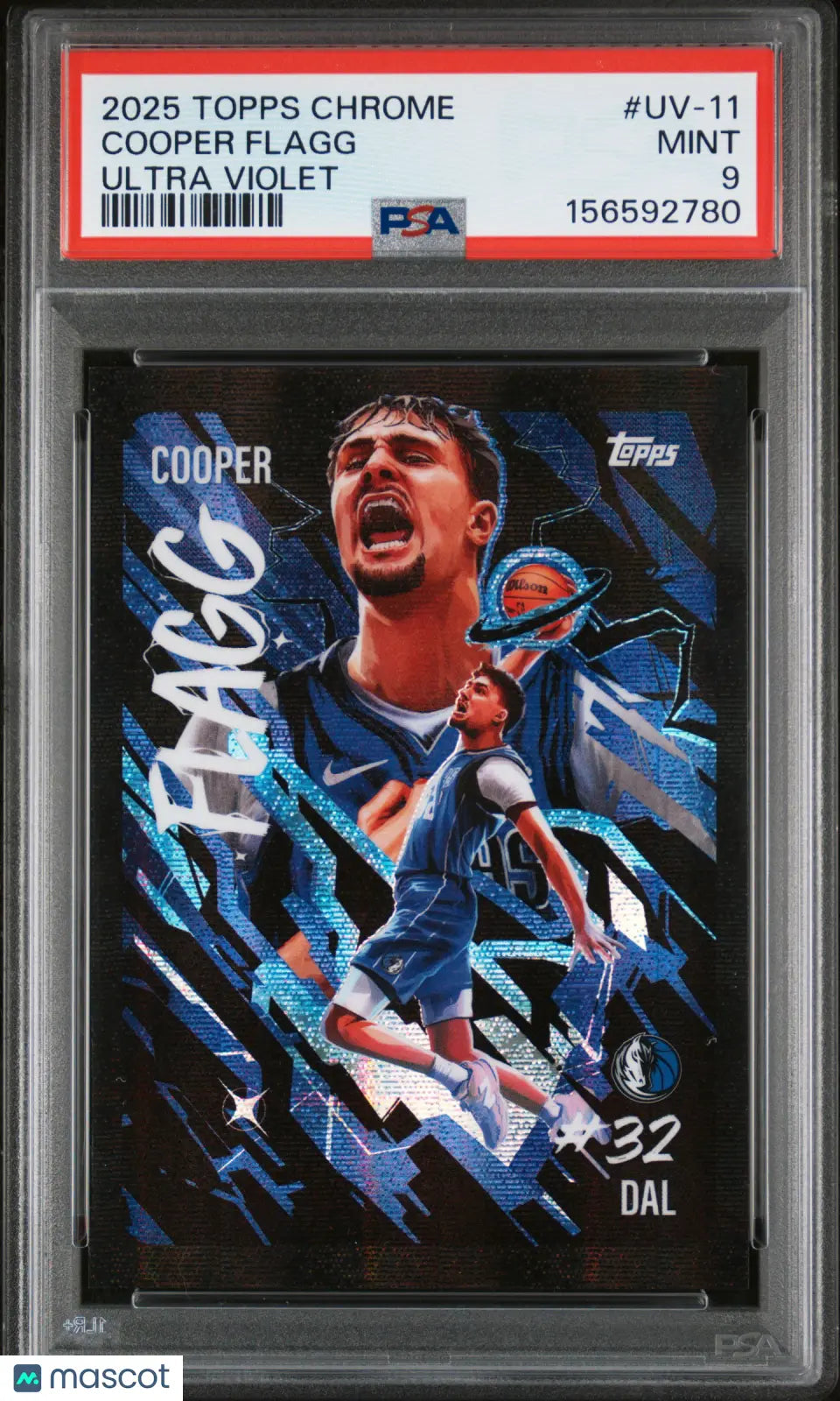 2025 Topps Chrome Basketball Ultra Violet Cooper Flagg RC Rookie PSA 9 
