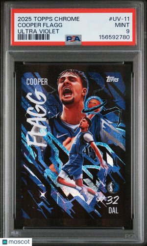 2025 Topps Chrome Basketball Ultra Violet Cooper Flagg RC Rookie PSA 9 