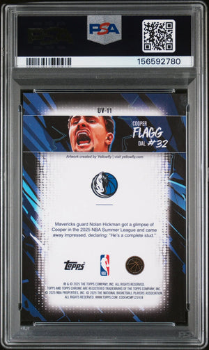 2025 Topps Chrome Basketball Ultra Violet Cooper Flagg RC Rookie PSA 9 