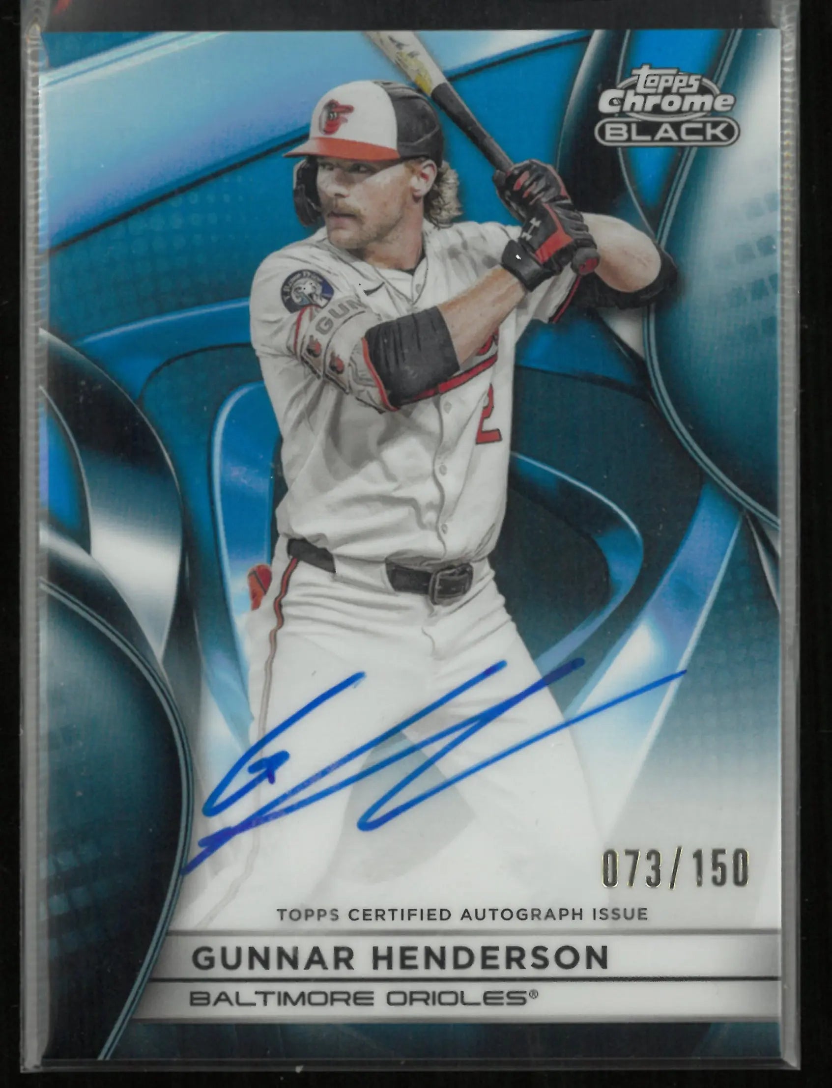 2025 Topps Chrome Black Autograph Gunnar Henderson Auto Blue /150 