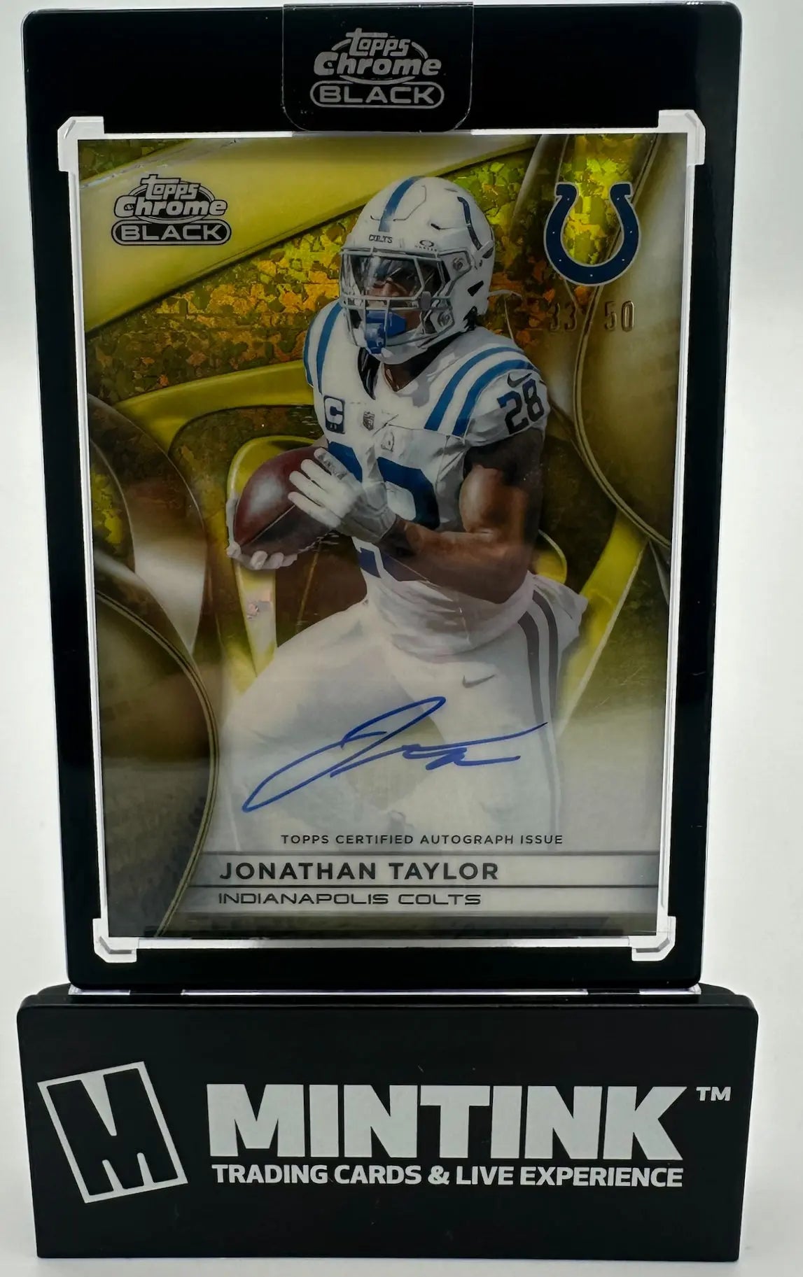 2025 Topps Chrome Black Autograph Jonathan Taylor Auto Gold Mini-Diamond /50 