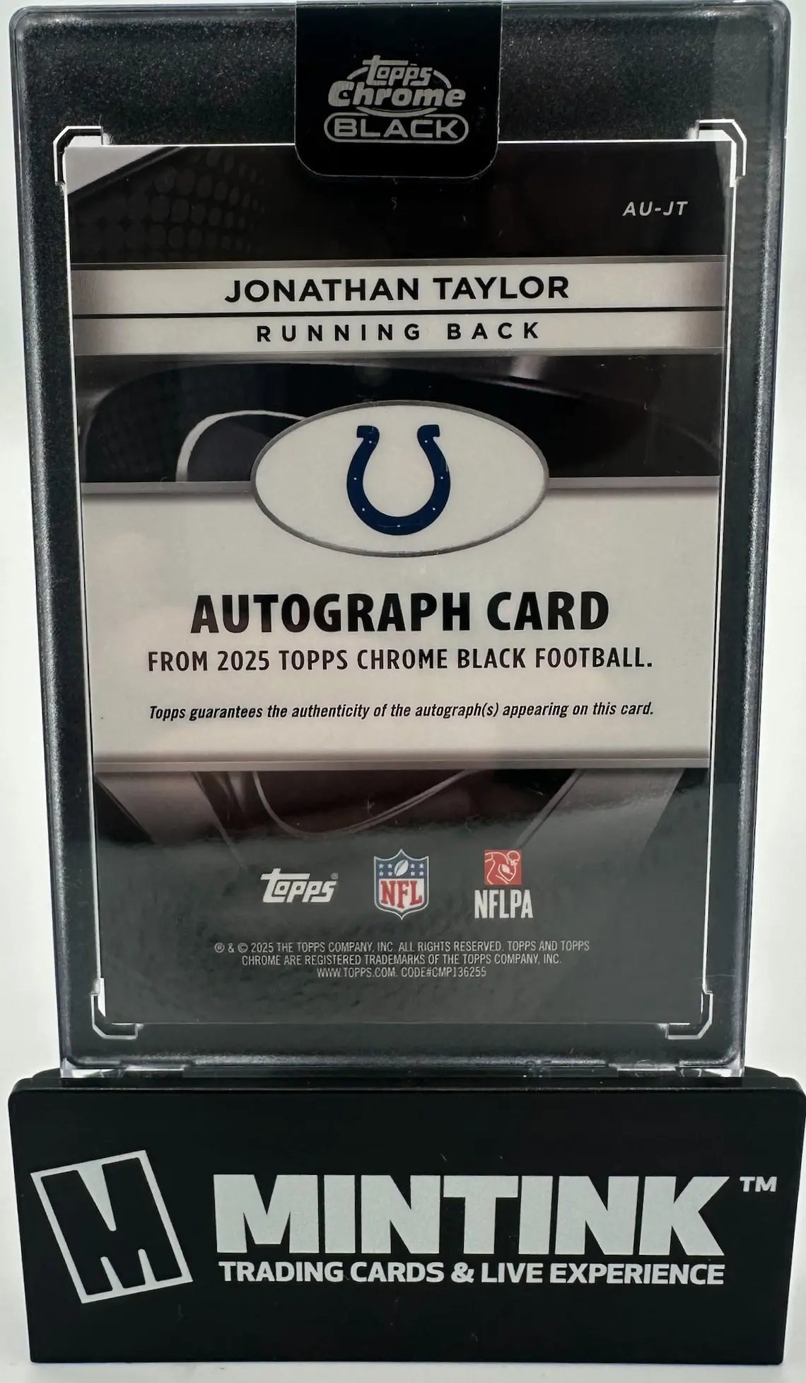 2025 Topps Chrome Black Autograph Jonathan Taylor Auto Gold Mini-Diamond /50 