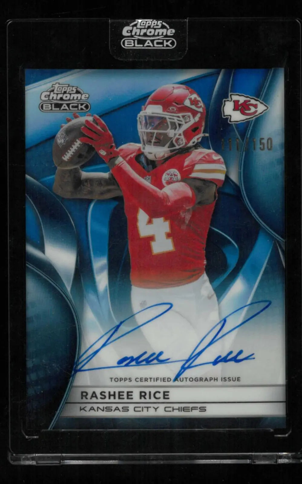 2025 Topps Chrome Black Autograph Rashee Rice Auto Blue /150 