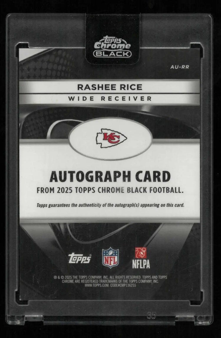 2025 Topps Chrome Black Autograph Rashee Rice Auto Blue /150 