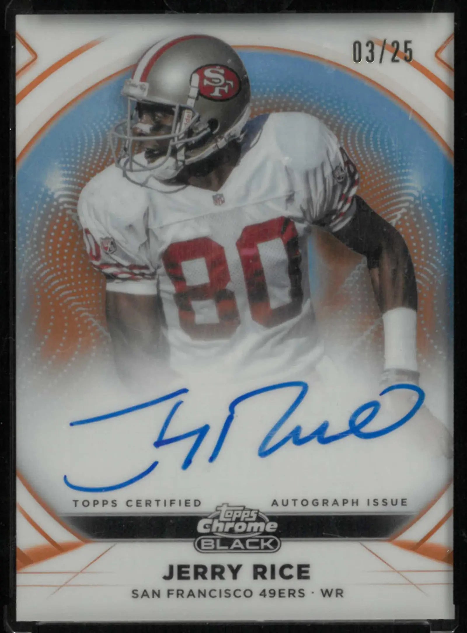 2025 Topps Chrome Black Ivory Autograph Jerry Rice Auto orange /25 