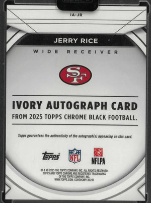 2025 Topps Chrome Black Ivory Autograph Jerry Rice Auto orange /25 