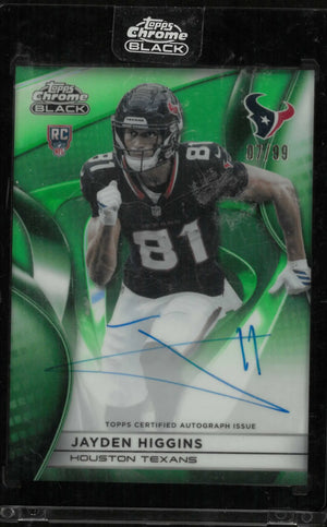 2025 Topps Chrome Black Rookie Autograph Jayden Higgins Auto Green /99 RC 