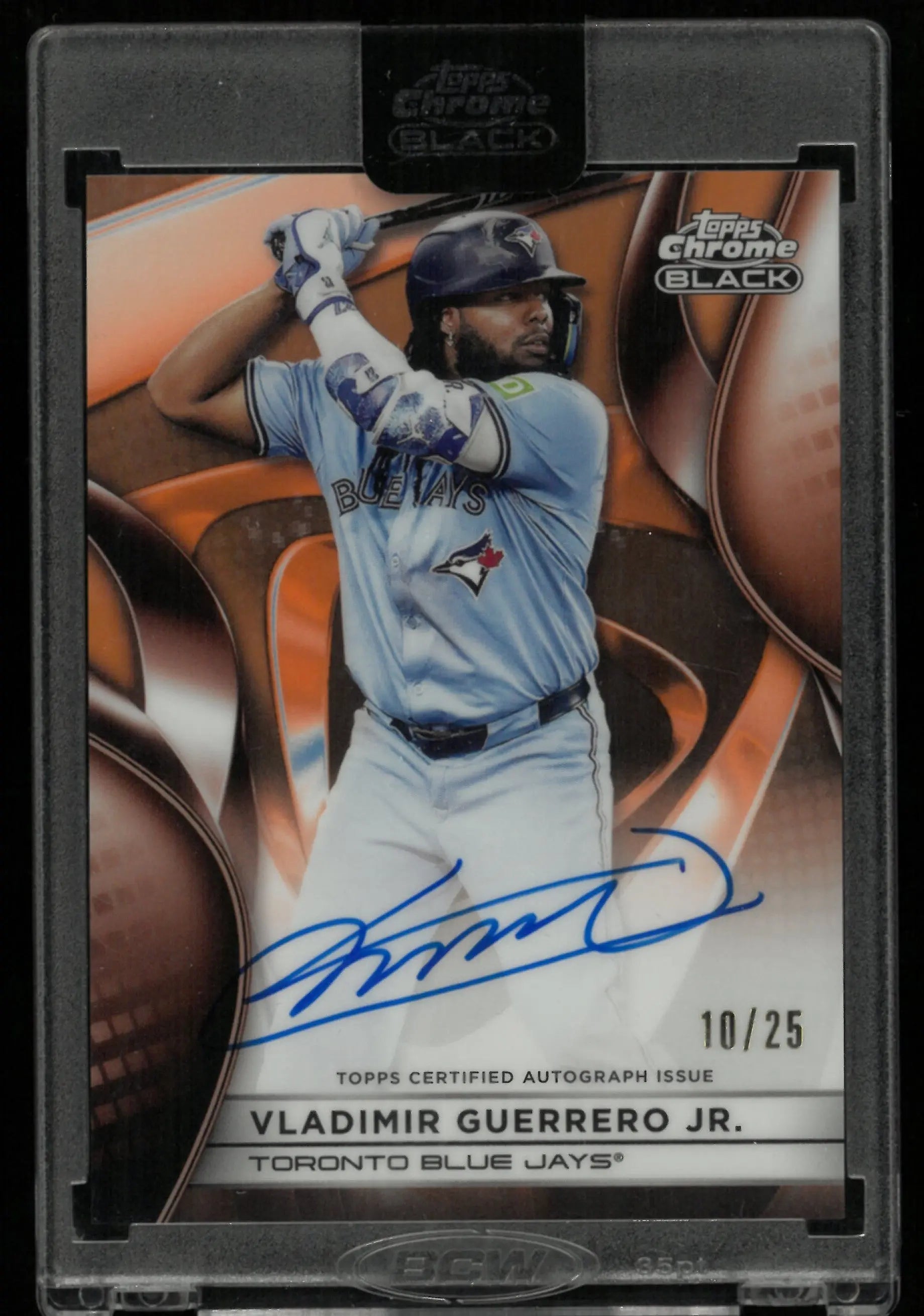 2025 Topps Chrome Black Vladimir Guerrero JR Orange Auto /25