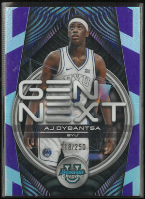 2025 Topps Chrome Bowman University Gen Next AJ Dybantsa Purple /250 
