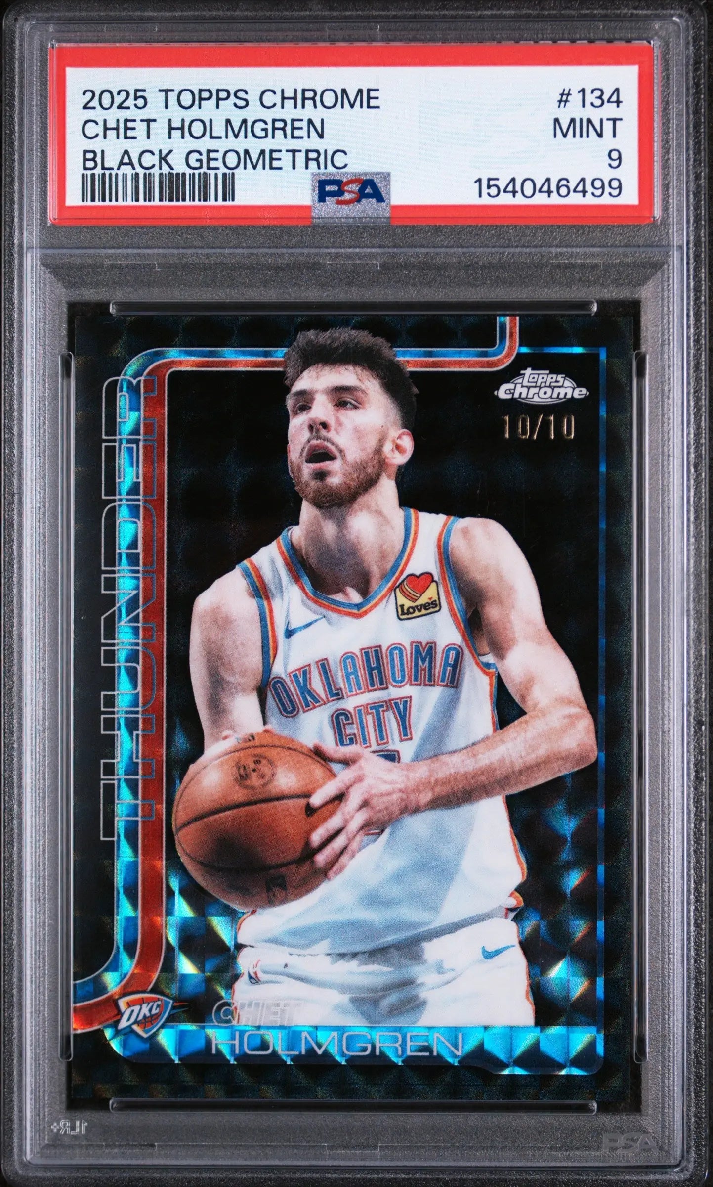 2025 Topps Chrome Chet Holmgren Black Geometric /10 PSA 9 