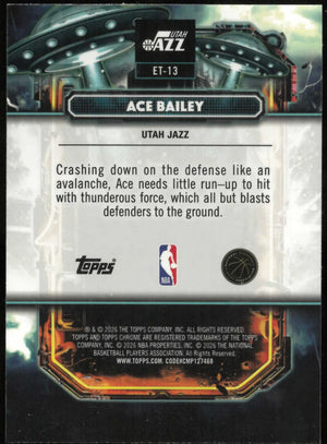 2025 Topps Chrome Cosmic Ace Bailey Extraterrestrial Talent Green Rookie #/75 