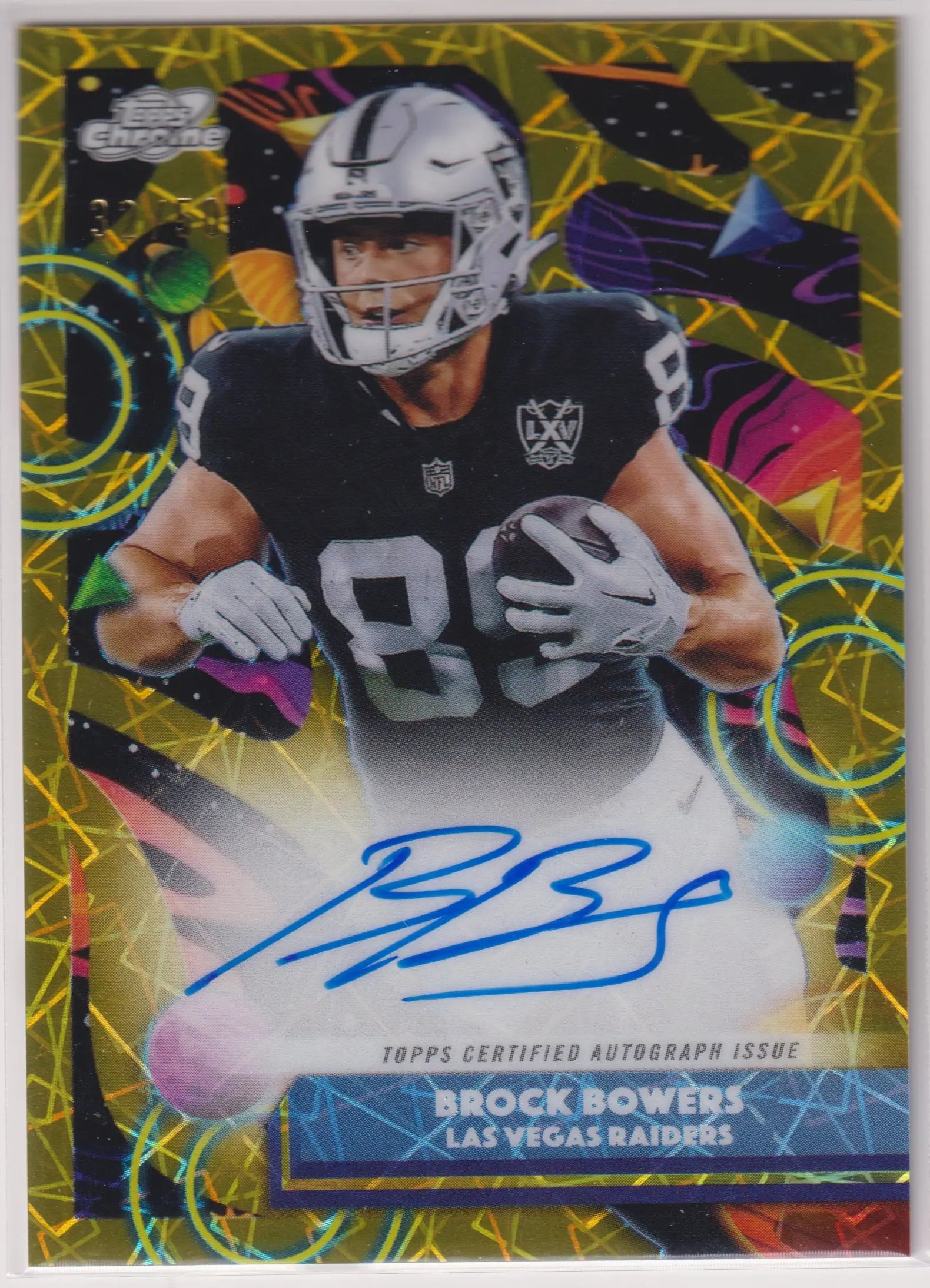 2025 Topps Chrome Cosmic Autograph Brock Bowers Auto Gold Interstellar /50 