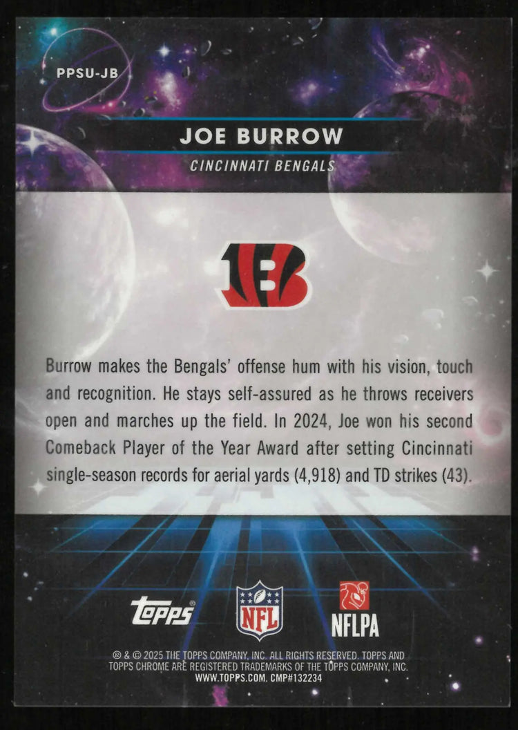 2025 Topps Chrome Cosmic Joe Burrow Planetary Pursuit Sun 