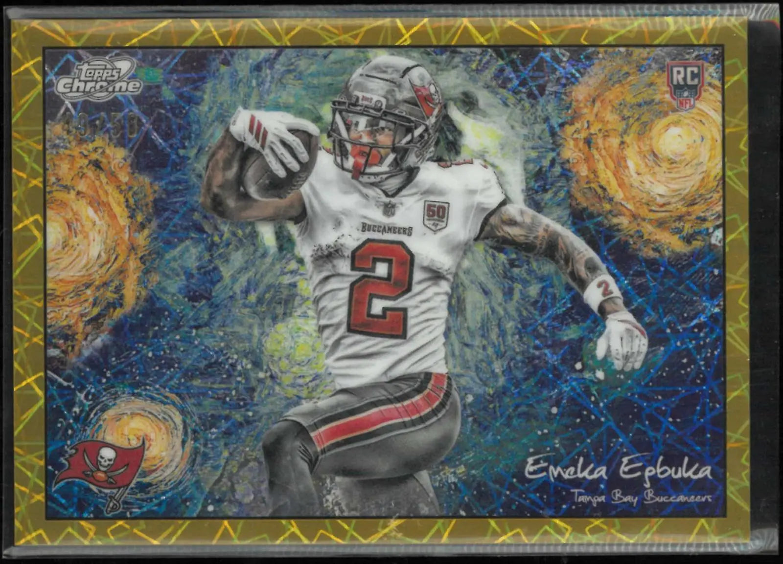 2025 Topps Chrome Cosmic Stars in the Night Rookie Emeka Egbuka Gold /50 RC 