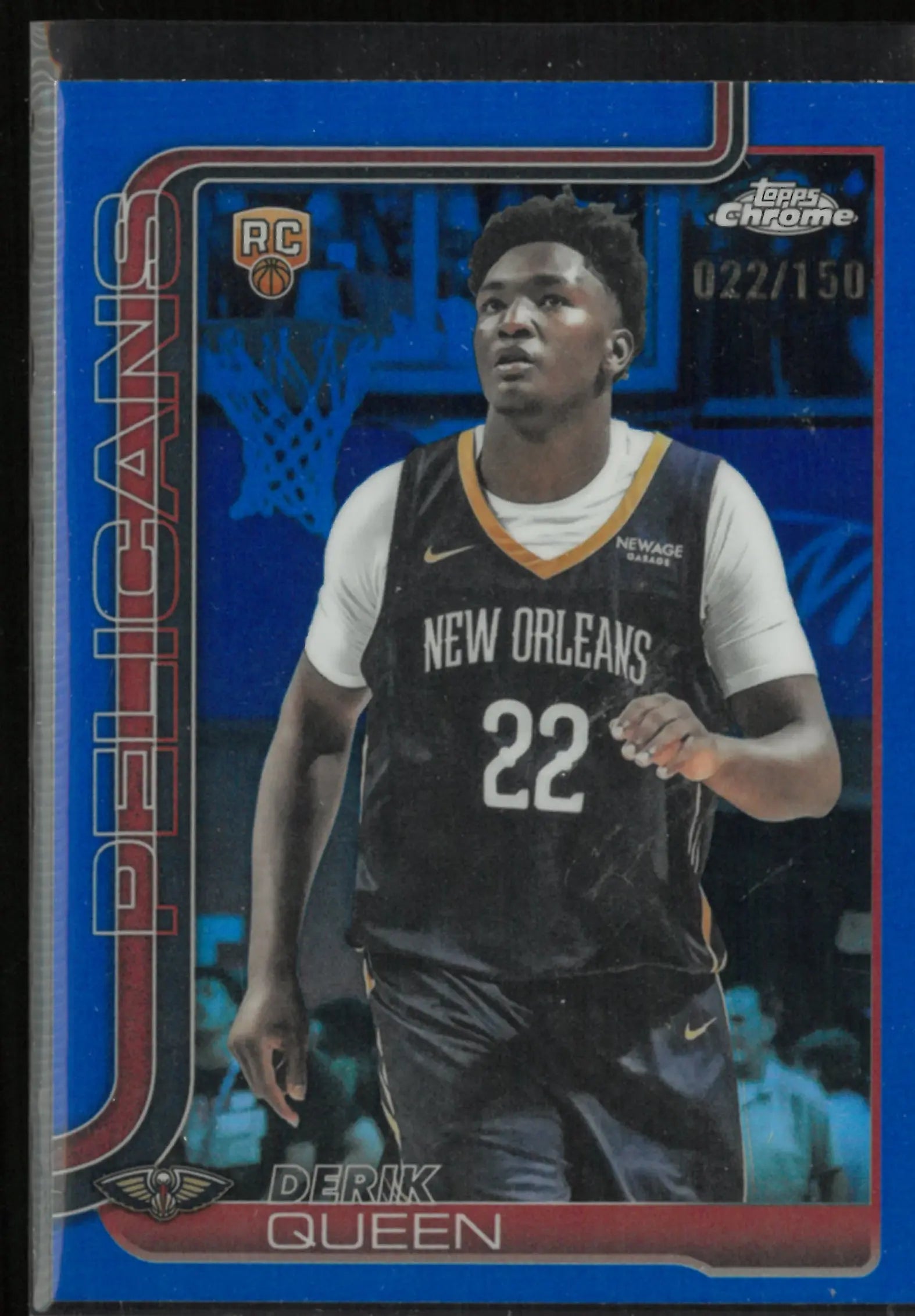 2025 Topps Chrome Derik Queen Rookie Blue Refractor /150 RC (CG) 