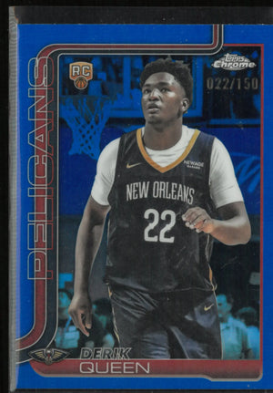 2025 Topps Chrome Derik Queen Rookie Blue Refractor /150 RC (CG) 