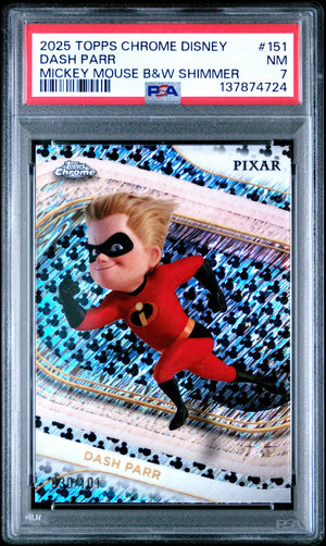 2025 Topps Chrome Disney Dash Parr Mickey Mouse Shimmer PSA 7 /101 