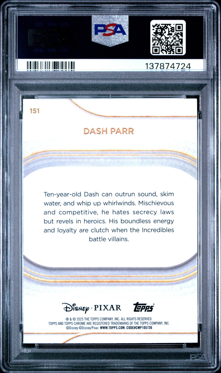 2025 Topps Chrome Disney Dash Parr Mickey Mouse Shimmer PSA 7 /101 