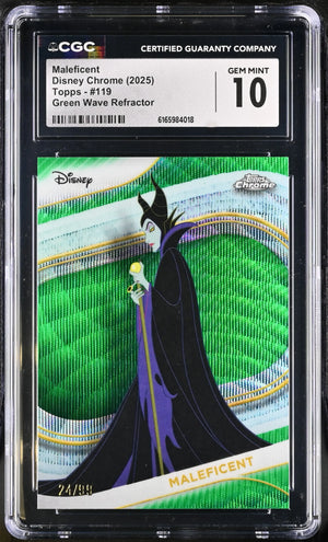2025 Topps Chrome Disney Maleficent Green Wave Refractor /99 CGC 10 