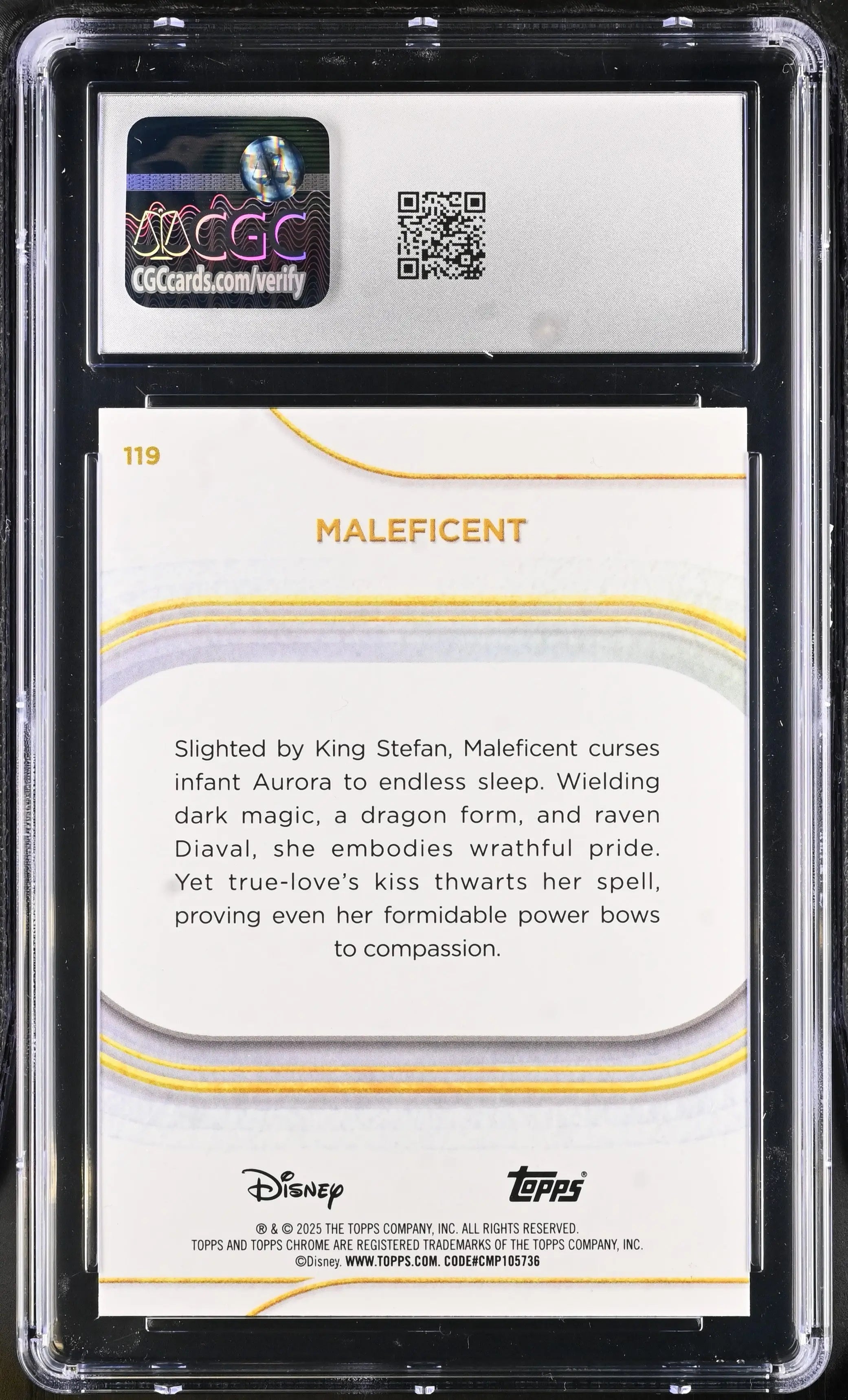 2025 Topps Chrome Disney Maleficent Green Wave Refractor /99 CGC 10 