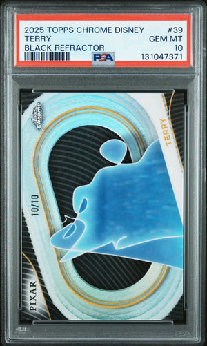 2025 Topps Chrome Disney Terry Black Refractor /10 PSA 10 