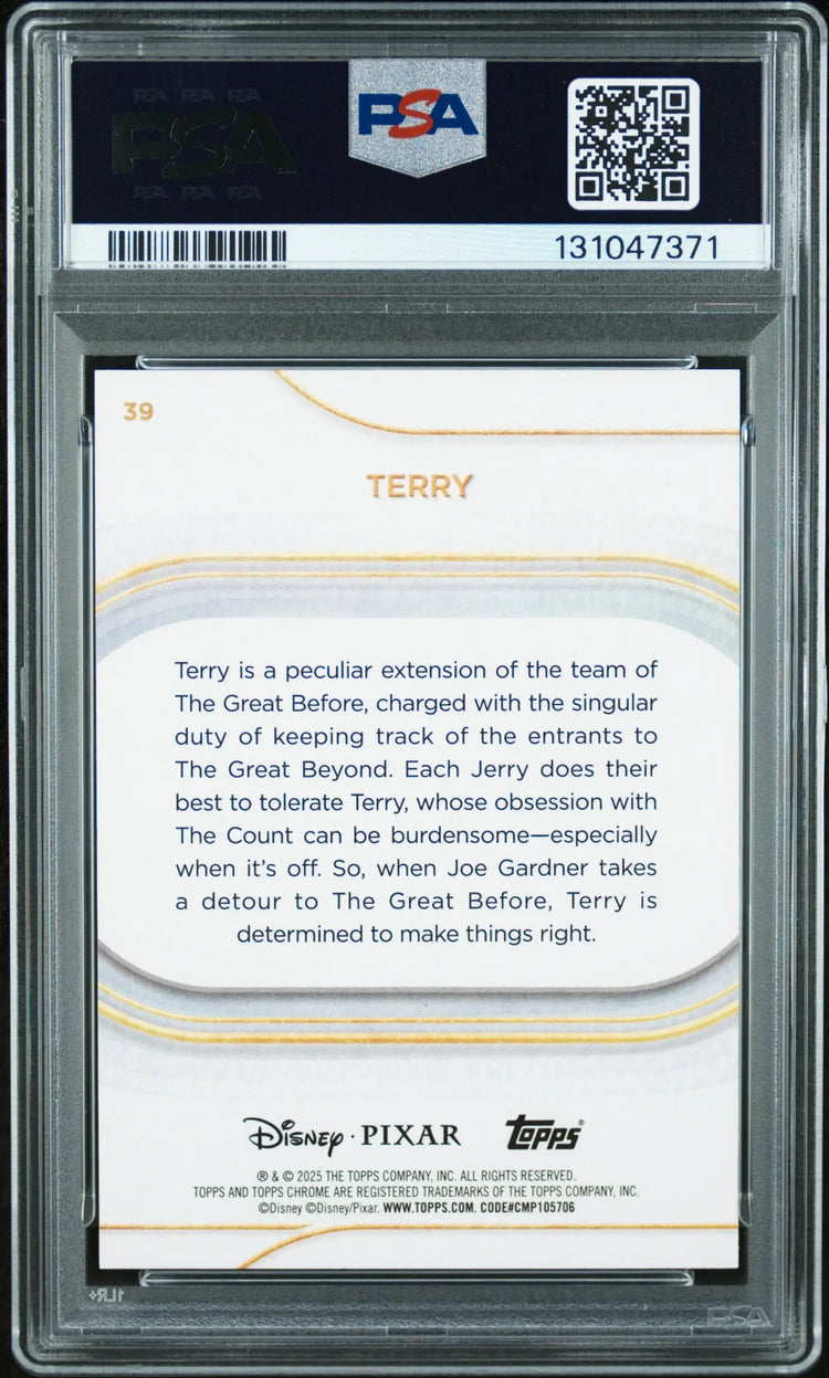2025 Topps Chrome Disney Terry Black Refractor /10 PSA 10 