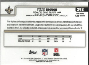 2025 Topps Chrome Football Blue Geometric Refractor Rookie Tyler Shough /150 